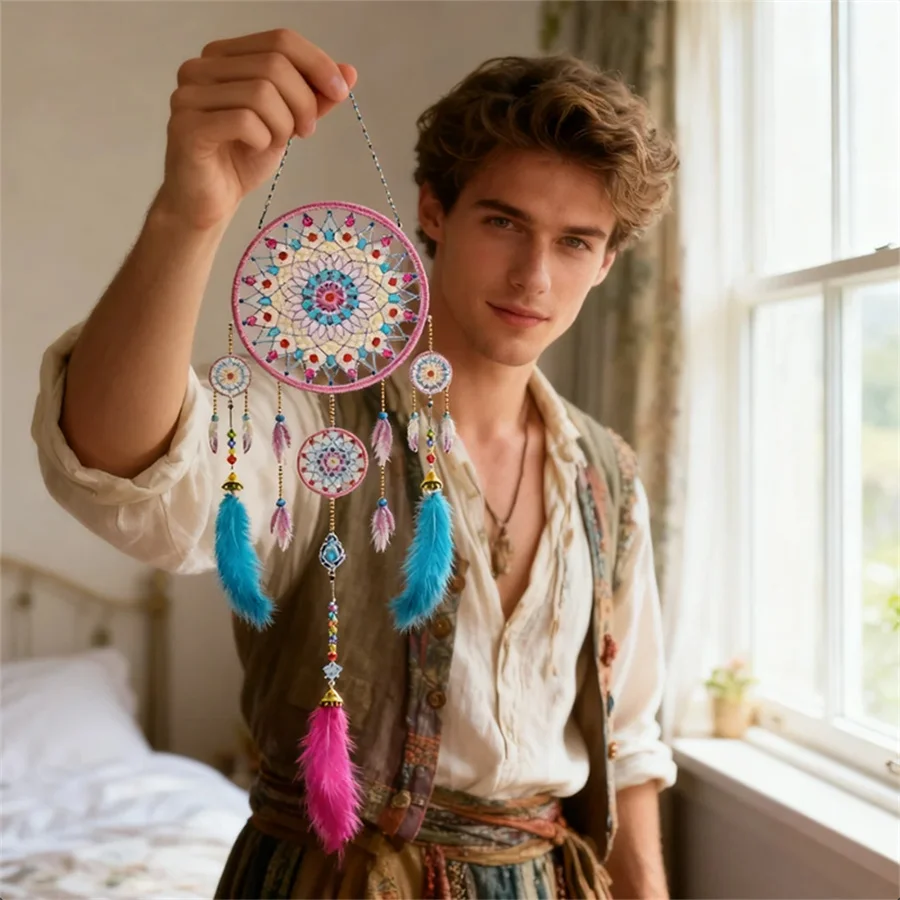 

Красочная алмазная живопись «сделай сам», Ловец снов», 5d алмазная живопись, ремесленная картина для украшения гостиной, алмазная вышивка