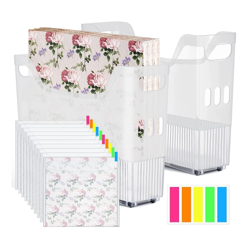 

30.48X30.48 Cm Storage Box With Labels And 2Scrapbook Paper Storage Craft Paper Organizer Plastic Storage Bins On Wheels Durable