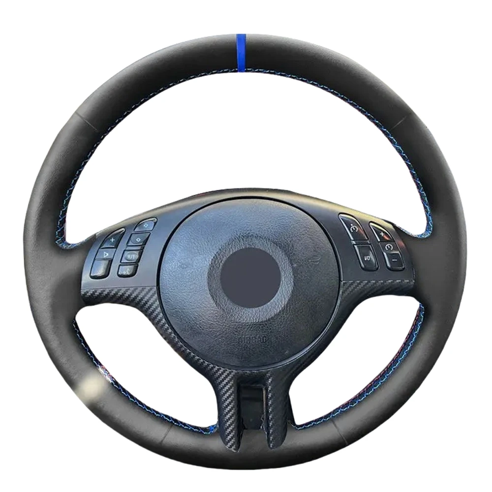Car Steering Wheel Cover Hand Braid Microfiber Leather For BMW 3 5 Series E46 E39 X5 E53 Z3 E36 Auto Interior Accessories
