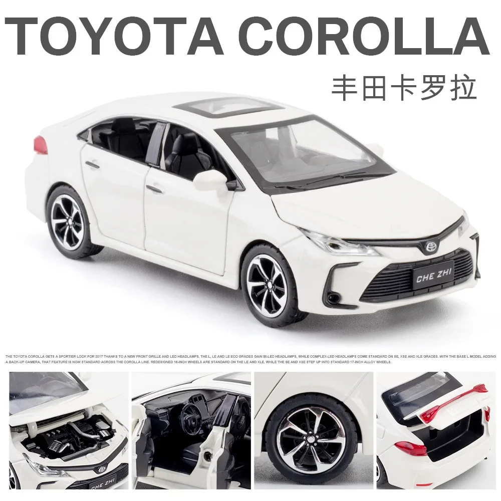 1:32 トヨタカローラハイブリッド合金車ダイキャスト & おもちゃの車車モデル音と光プルバック車のおもちゃキッズギフト用