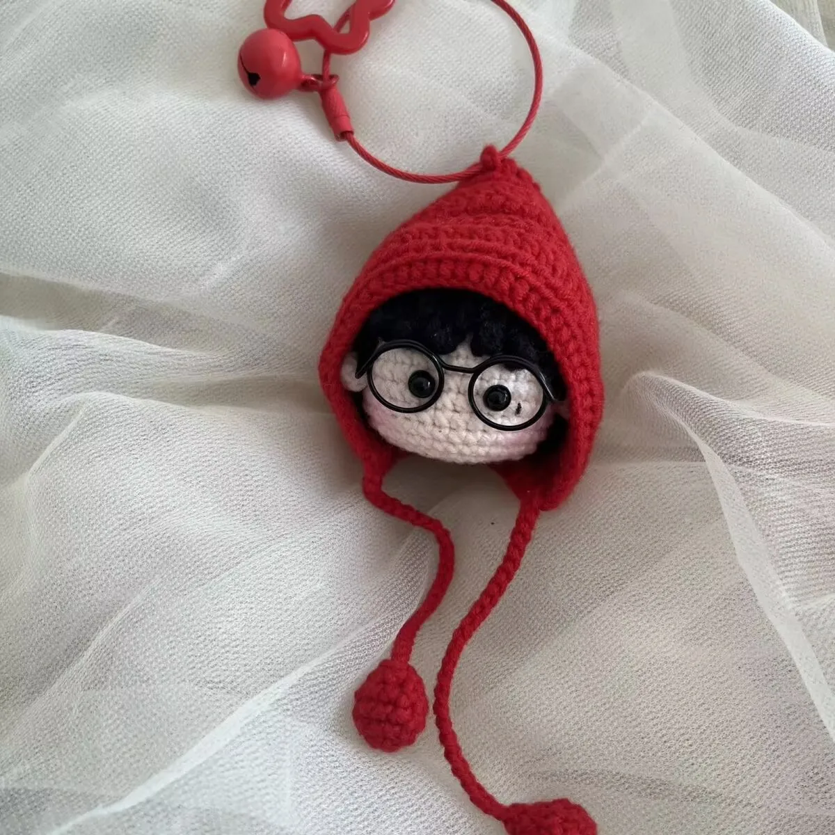 (المنتجات النهائية) زلابية الصوف المصنوعة يدويًا من ليو يونينغ، وسلاسل المفاتيح الكروشيه، والمعلقات، والدمى الكرتونية وغيرها من الملحقات #2