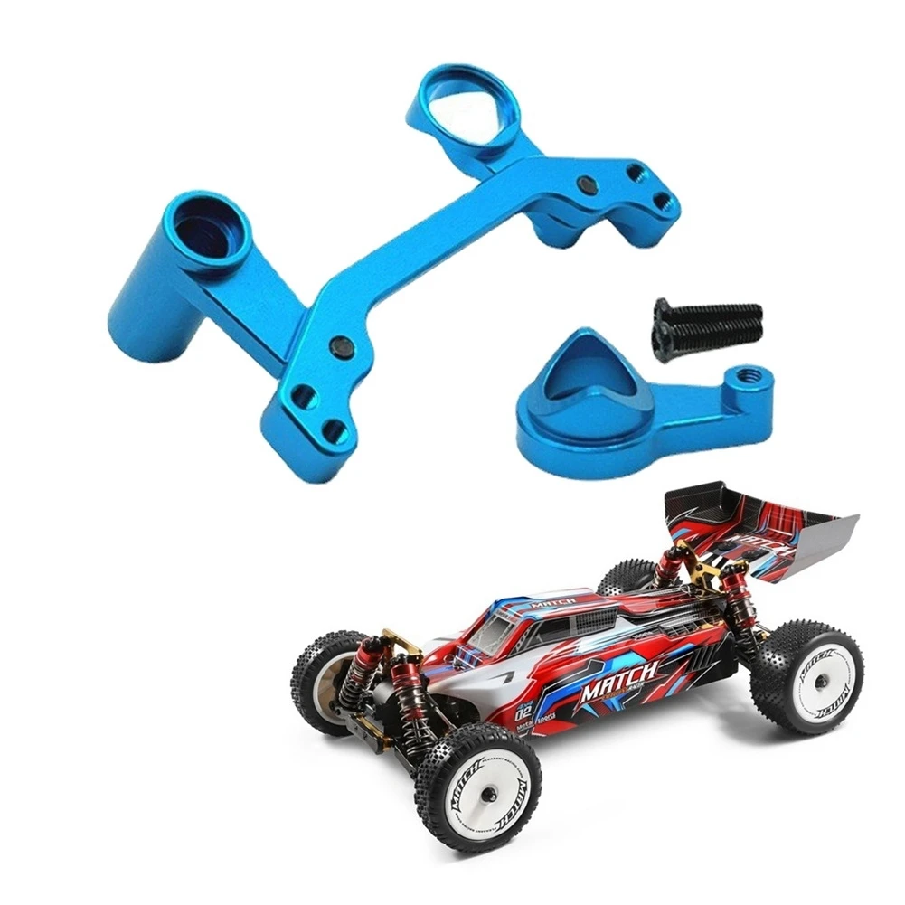 Conjunto de direção de componentes de direção de metal para 104072 104001 104002   Peças de atualização de carro RC 1/10, azul