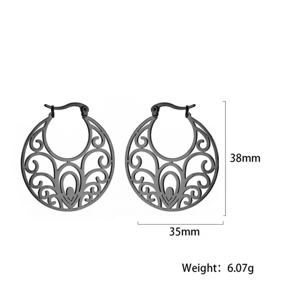Vintage Hohl Ethnische Runde Hängende Ohrringe Für Frauen Weibliche Cane Vine Blatt Tropfen Ohr Ornamente Hochzeit Schmuck Zubehör Geschenk – Detail 5
