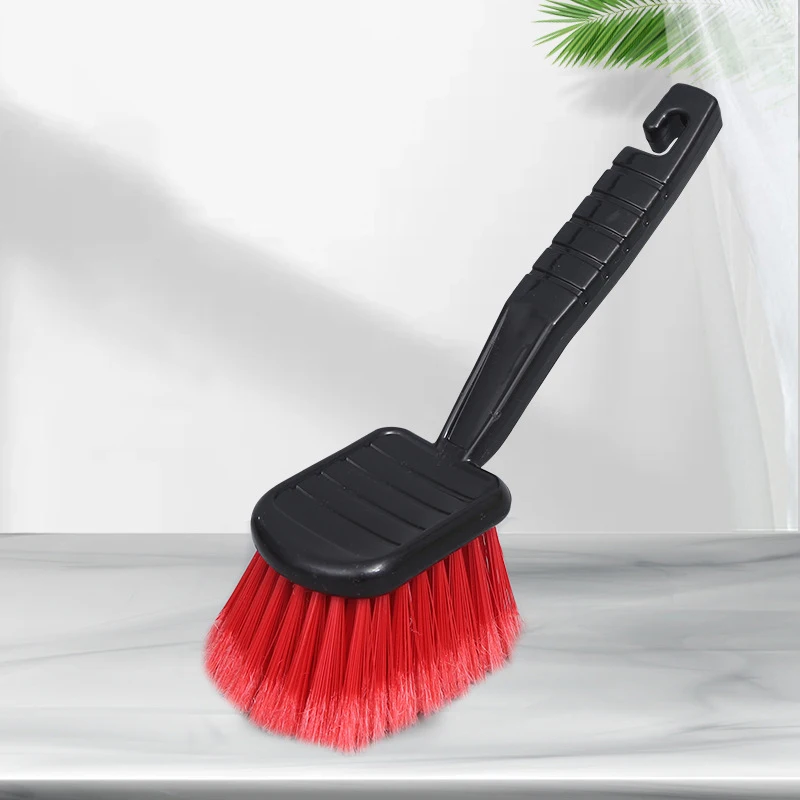 Car Wheel Brush Tire Cleaner With Red Bristle And Black Handle Washing Tools For Auto Detailing Motorcycle Cleaning