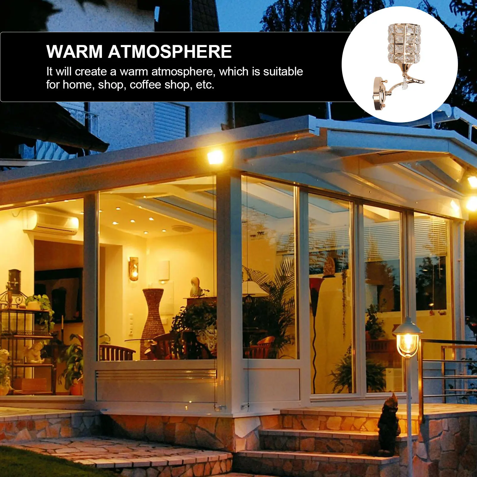 

1Pcs Crystal Wall Light Decorative Wall Lamp Corridor Lamp Adornment Golden for Kitchen Restaurant Hotel Living Room Decor