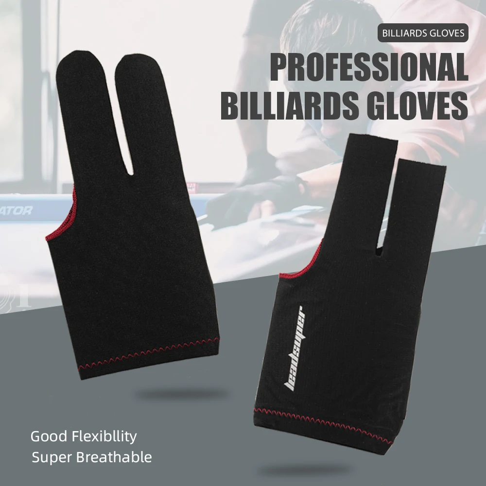 

LeadSuper Pool Glove with Left Hand Stretchable elastic sweat-absorbent anti-slip half-finger full-finger for Billiard gloves