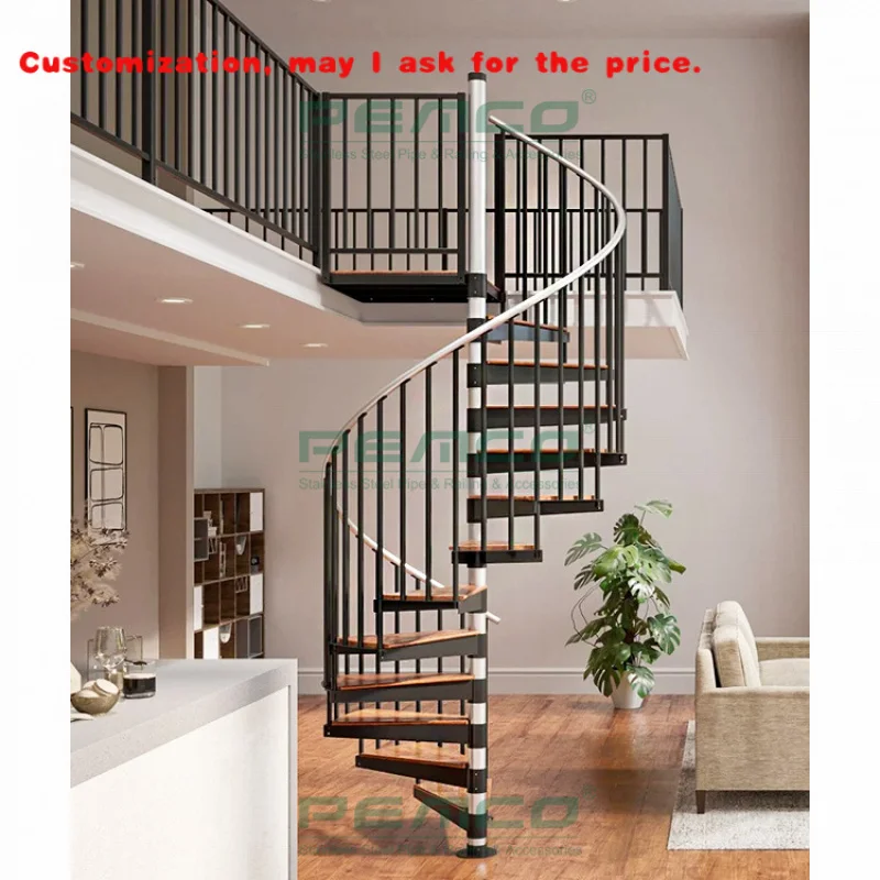 

custom.Indoor Space Saving Stairs Home Used Staircase Steel Structure Rotate Staircase