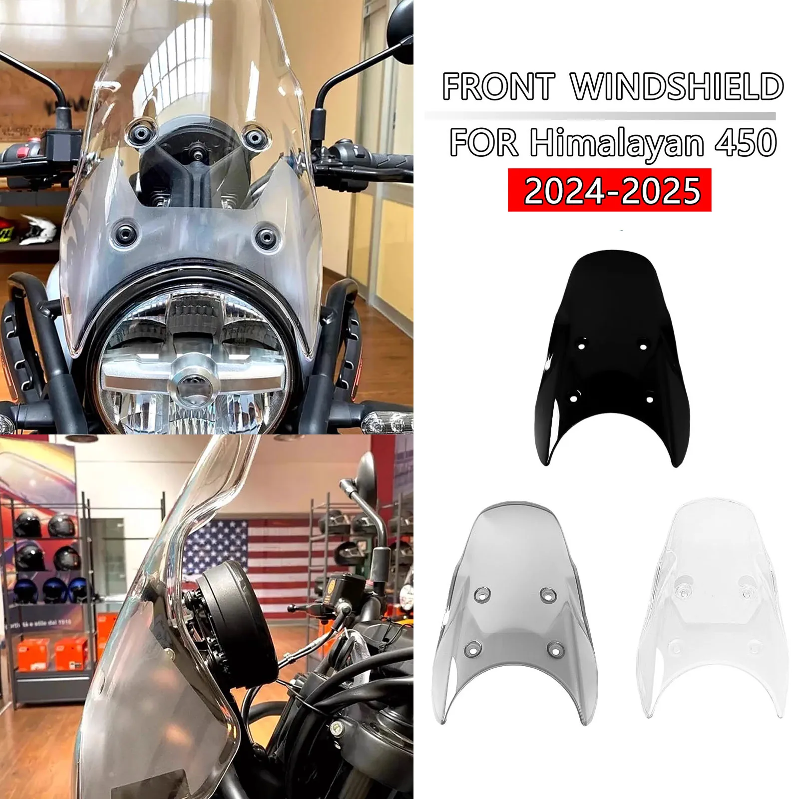 

Для Himalayan 450 2024 2025 Himalayan 452 Himalayan 450 мотоциклетный ветровой дефлектор, обтекатель экрана, приподнятое лобовое стекло, лобовое стекло