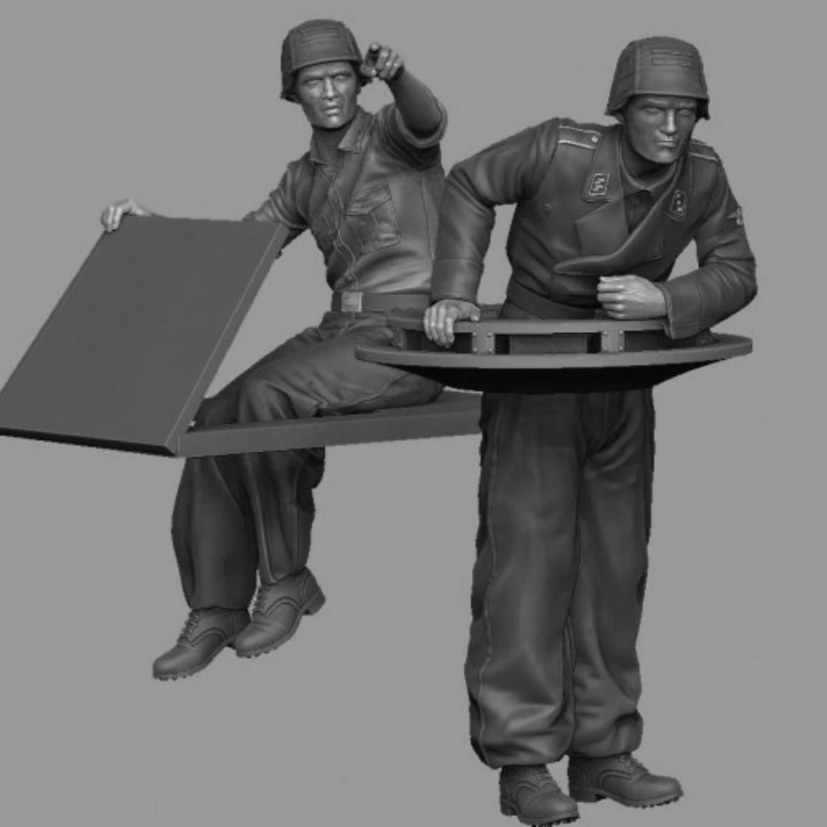 Kit de modelo sin pintar con figura de resina 1/35, tripulación de tanques alemanes (2 personas + 4 cabezas), GK sin montar y sin pintar,