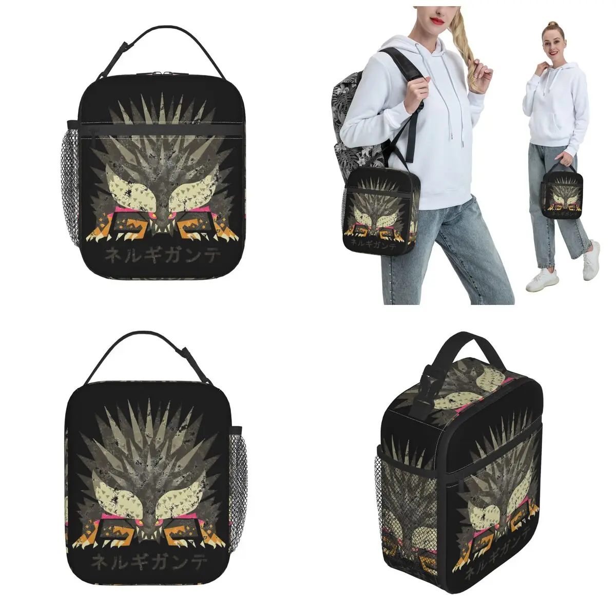 Monster Hunter World Nergigante Kanji Symbol wärme isolierte Lunch Bag Spiel tragbare Bento Box Thermo kühler Food Box