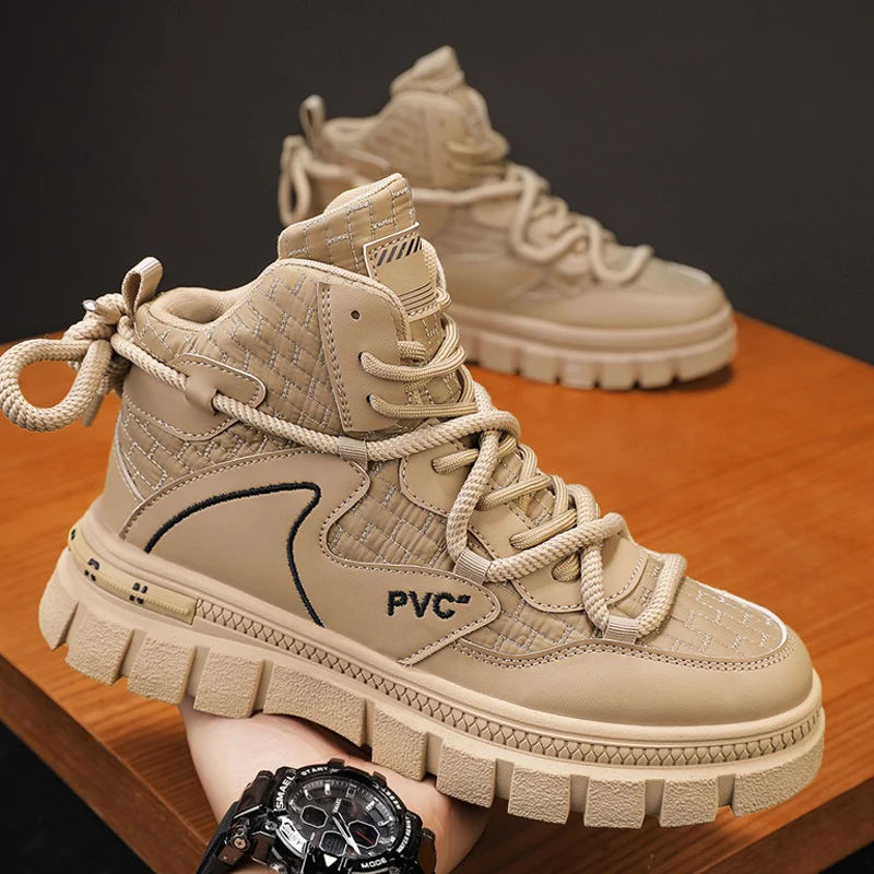 CYYTL Boots Winter Mens Shoes Ankle Casual Cowboy Chelsea Tactical Combat Outdoor Hiking Leather Sneakers Designer Luxury Tennis