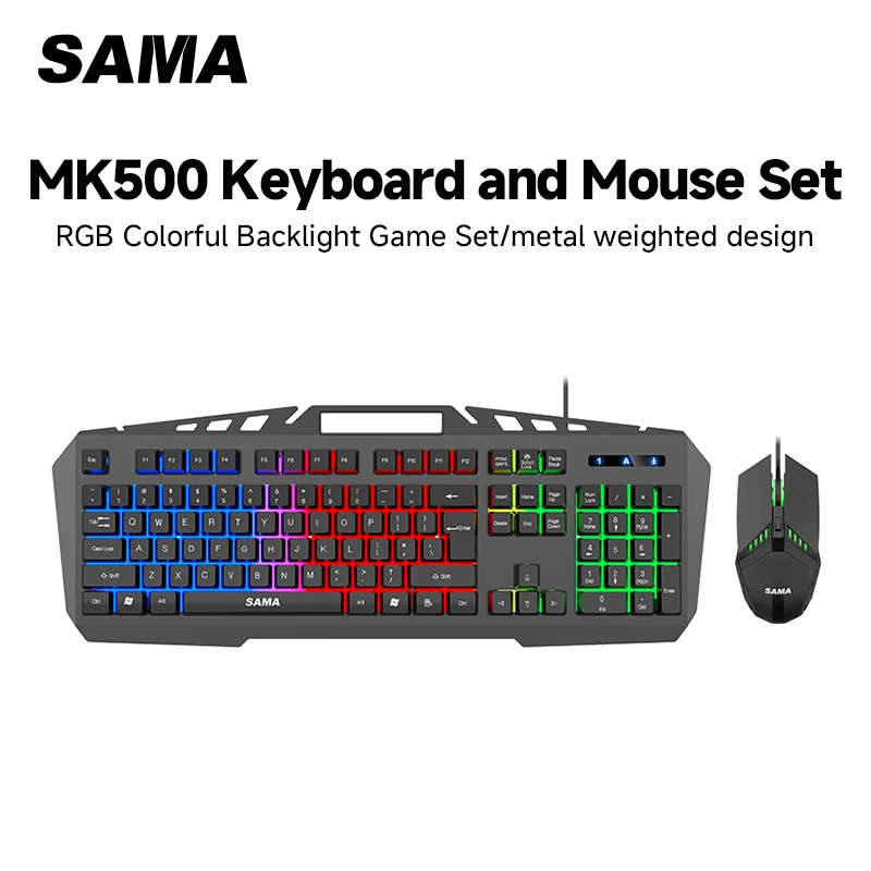 

SAMA MK500 Keyboard Mouse Set - 2.4G Connection, Comfortable Ergonomic Design for Office/Home Use
