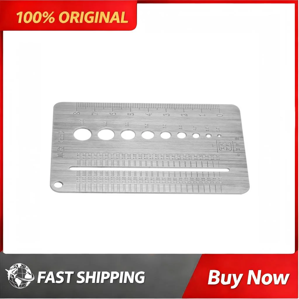 Stainless Steel Bolt Nut Template Ruler Diameter Measuring Gauge Dual Scale Metric Inch Thread Size Identifier Precision Tool