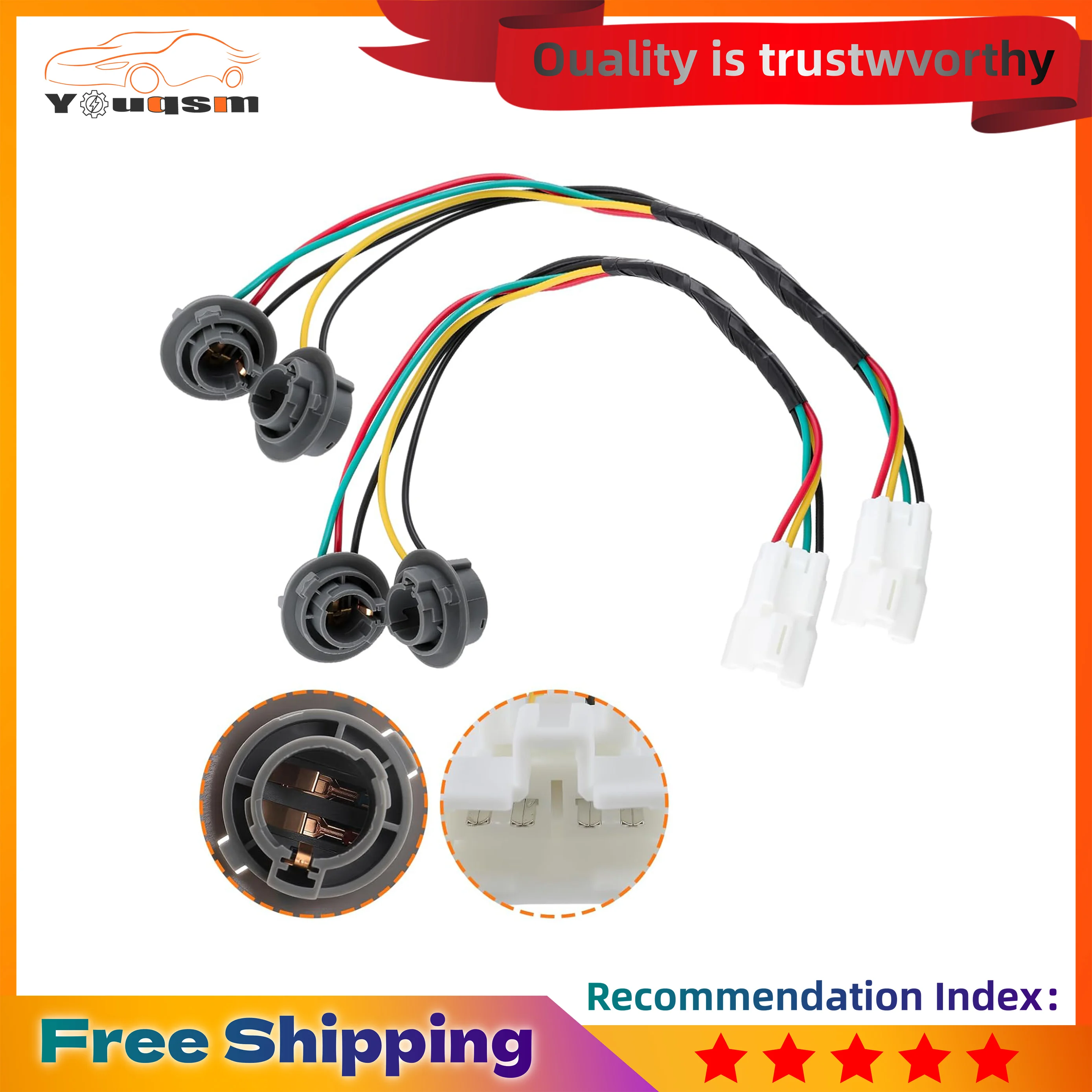 

Rear Taillight Socket Wire Harness for Kia Forte 2009-2013 Tail Light Harness Replace 92440-1M200（2pcs）