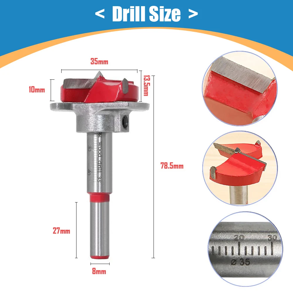 35mm Hinge Drilling Jig Set Concealed Guide Hinge Hole Drilling Locator Woodworking Hole Opener Door Cabinet Accessories Tools