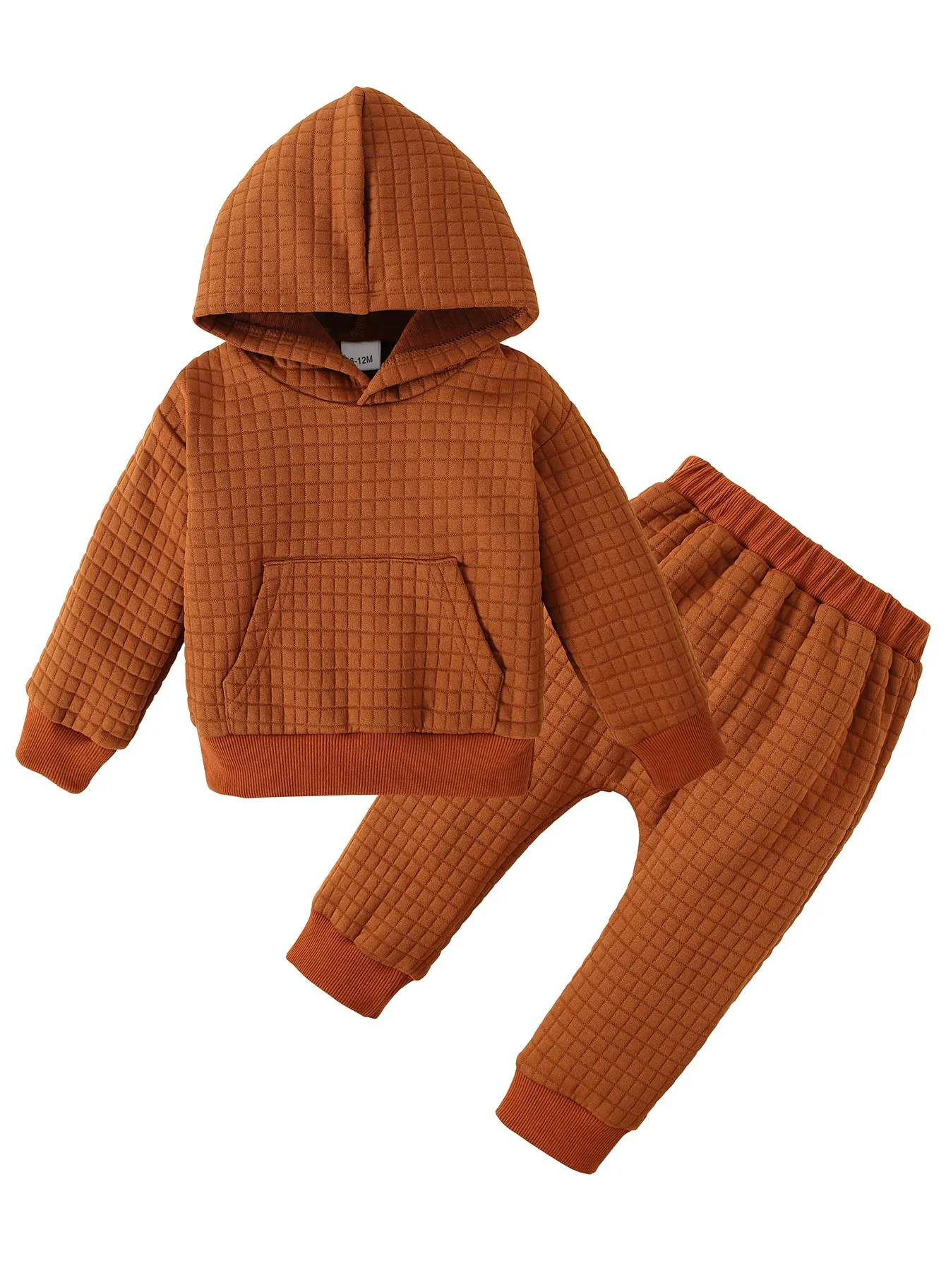 Toddler Baby Boys Clothes Plaid Hoodie Sweatshirt Tops，Long Pants 2PCS Outfits Set Casual sports suit