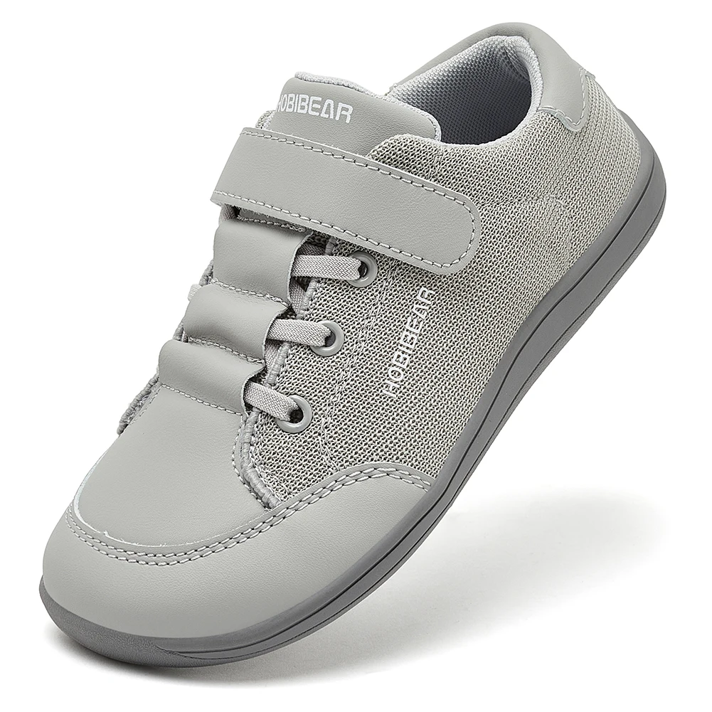 HOBIBEAR Kinder-Barfußschuhe mit breiter Zehenpartie, für Jungen und Mädchen, minimalistische Turnschuhe, leichte Mesh-Kunstlederschuhe mit Hakenschlaufe – Detail 11