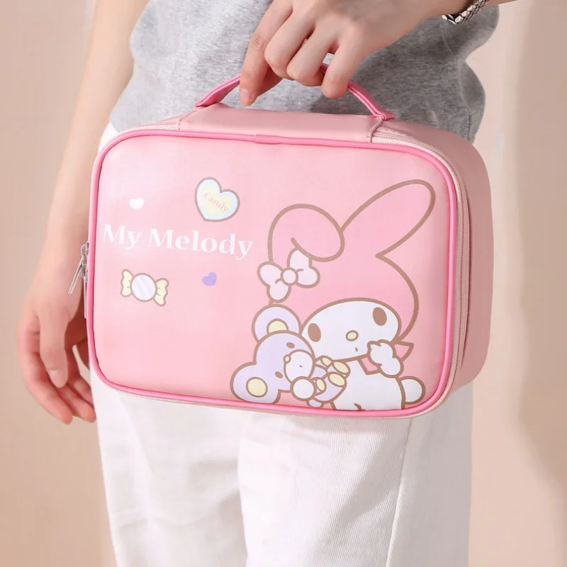 Genuine Sanrio Characters PU Makeup Bag for Women Large Capacity Waterproof Portable Commuter Travel Handbag Storage Bag - view 6