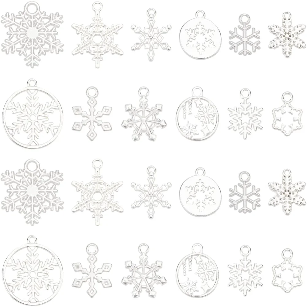 120 шт., 12 стилей, подвески в виде снежинок, рождественские подвески из сплава, оптовое ассорти, античное серебро, комплект для изготовления зимних праздников, рождественских снежинок 120 шт., 12 стилей, подвески в виде снежинок, рождественские подвески из сплава, оптовое ассорти, античное серебро, комплект для изготовления зимних праздников, рождественских снежинок