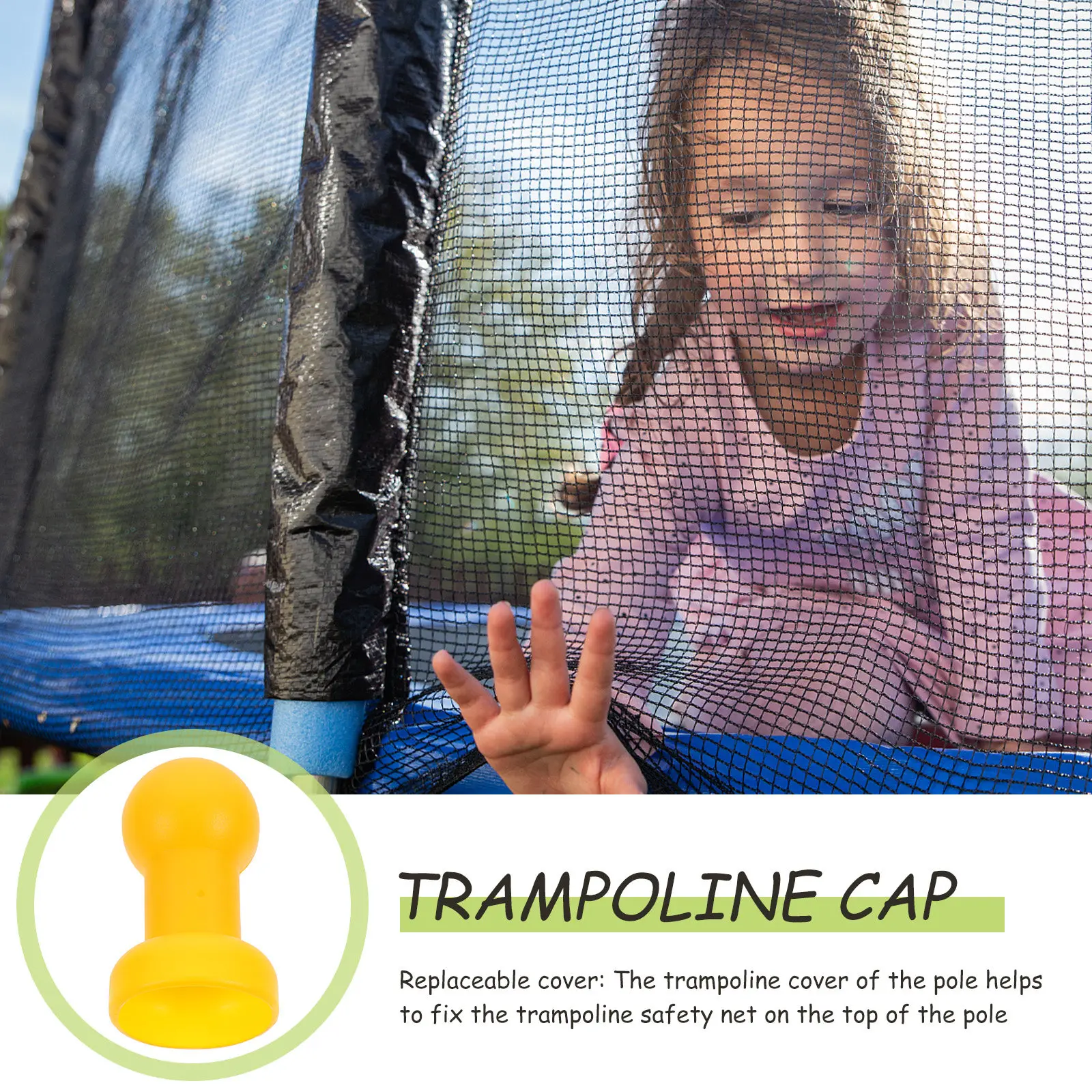 Trampoline Enclosure Pole Caps 12 Pack Plastic Replacement Fixing Accessories Safety Net Pole Top Covers