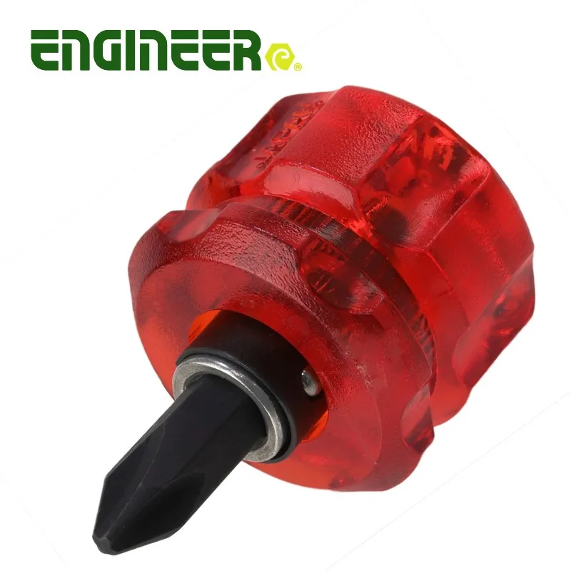 Japanese ENGINEER Engineer Mini Dual-purpose Screwdriver Short Handle Magnetic Batch Head Cross Word Screwdriver