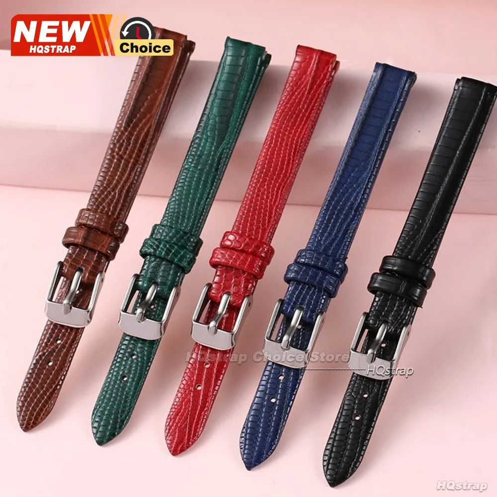 New Lizard Patterned Ultra-thin Leather Strap for Women Watch Band 8mm 10mm 12mm 14mm Slim Leather WatchStrap Universal Bands