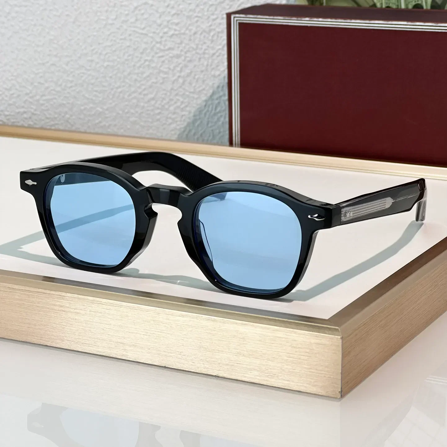 Sunglasses Unisex Summer ZEPHIRIN Fashion Outdoor Catwalk Acetate Style Anti-Ultraviolet Plate Full Frame Glasses Random Box