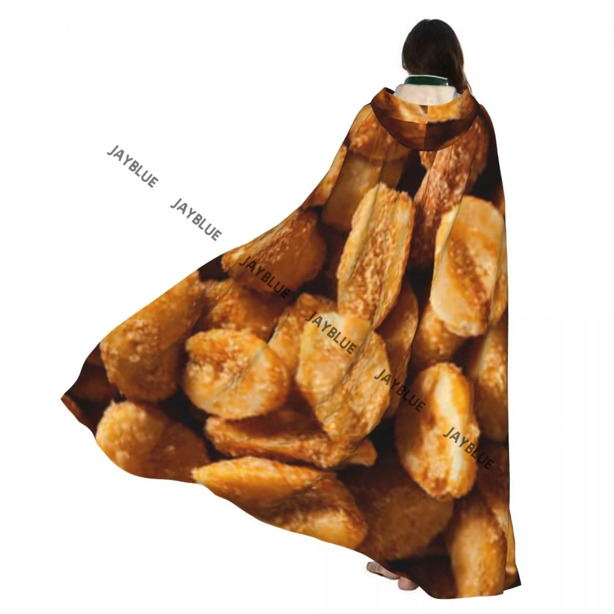 Capa con capucha, capa Unisex con capucha, maní tostado con miel en cuenco, capa de bruja vampiro, disfraz de Cosplay