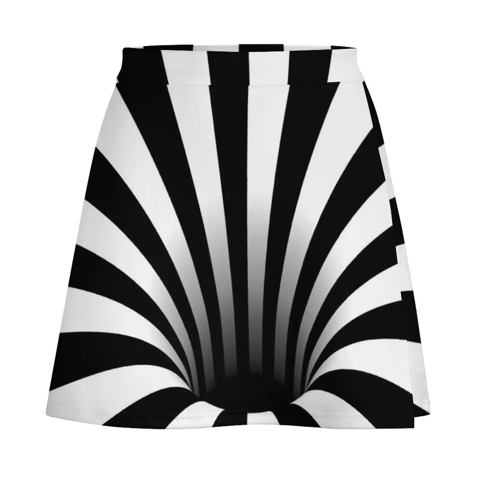 Optical Illusion Black Hole Lines (Black/White) Mini Skirt korean summer clothes dress Mini Skirt