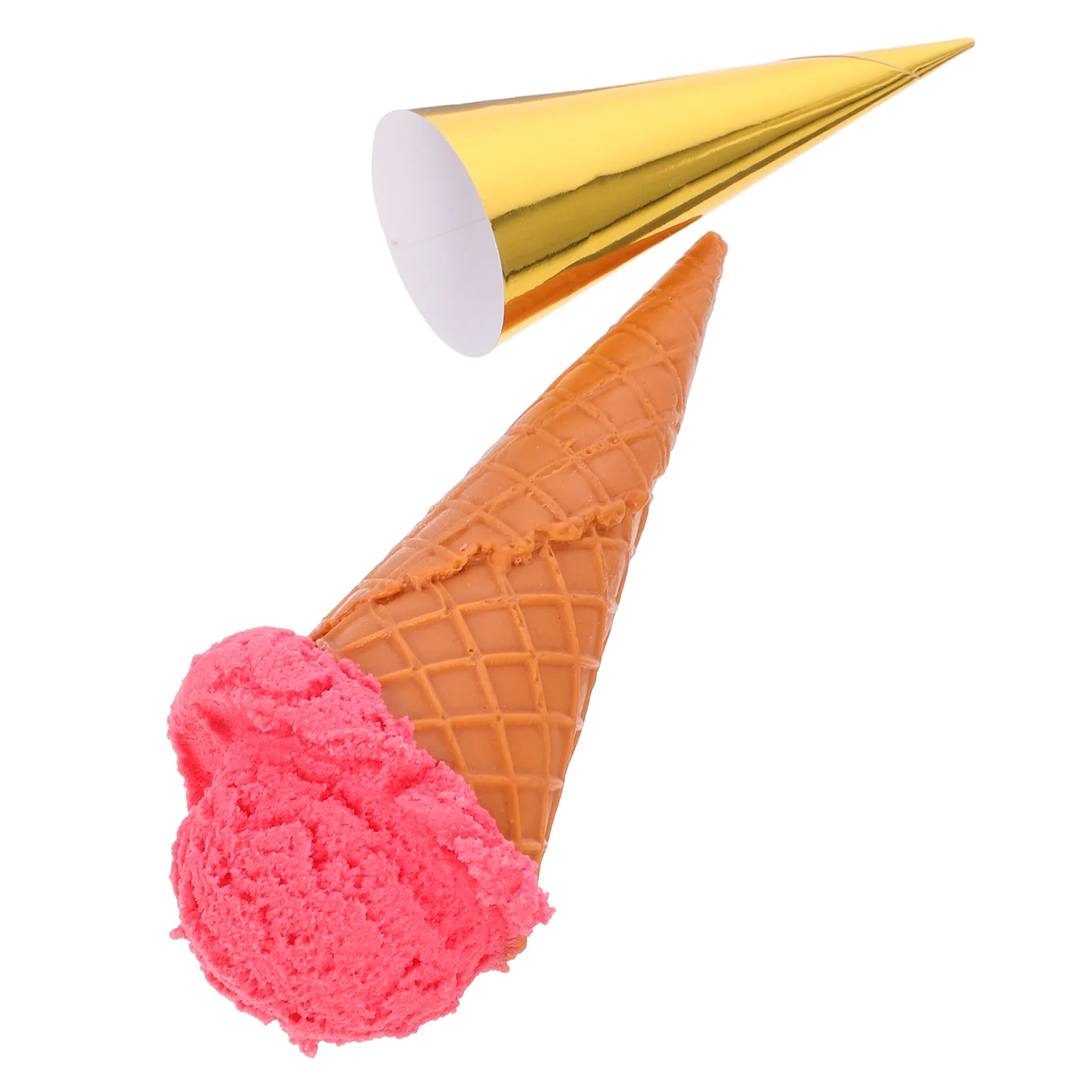 Ice Cream Simulation Artificial Cone Toy Coffee Bar Accessories Dessert Fake Prop Pink