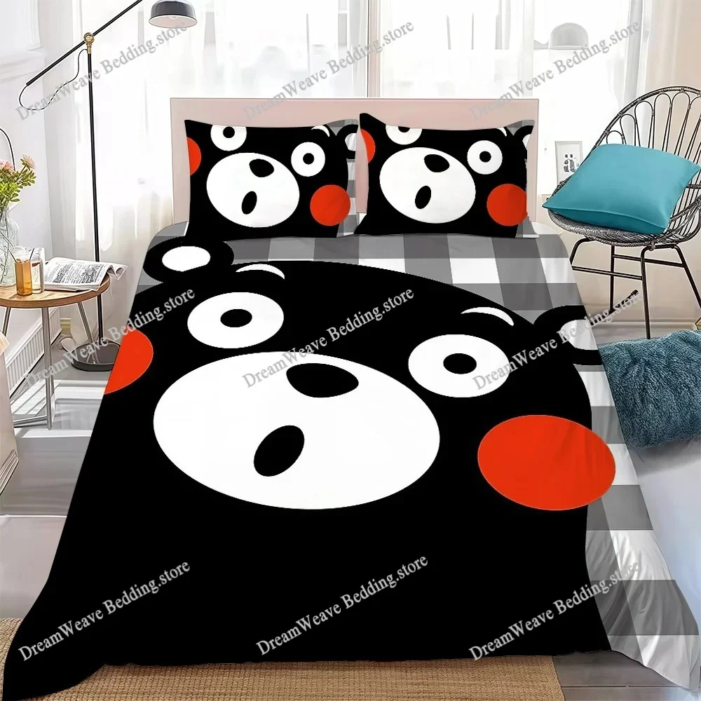 Cute Kumamon Duvet Cover Set Home Style Bedding Soft Laundry Cotton Bed Student Dormitory Gift