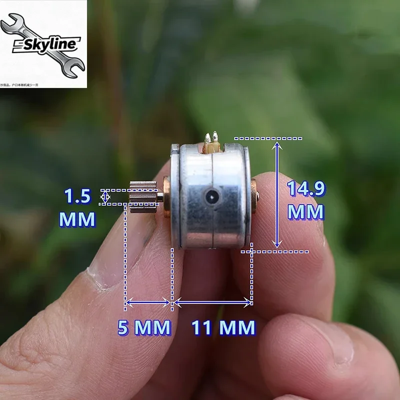 Mini 15mm 2-Phase 4-Wire Stepper Motor 15BY Round 18 Degree 16 Teeth Copper Gear Stepping Motor for DIY CNC Engraving Machine