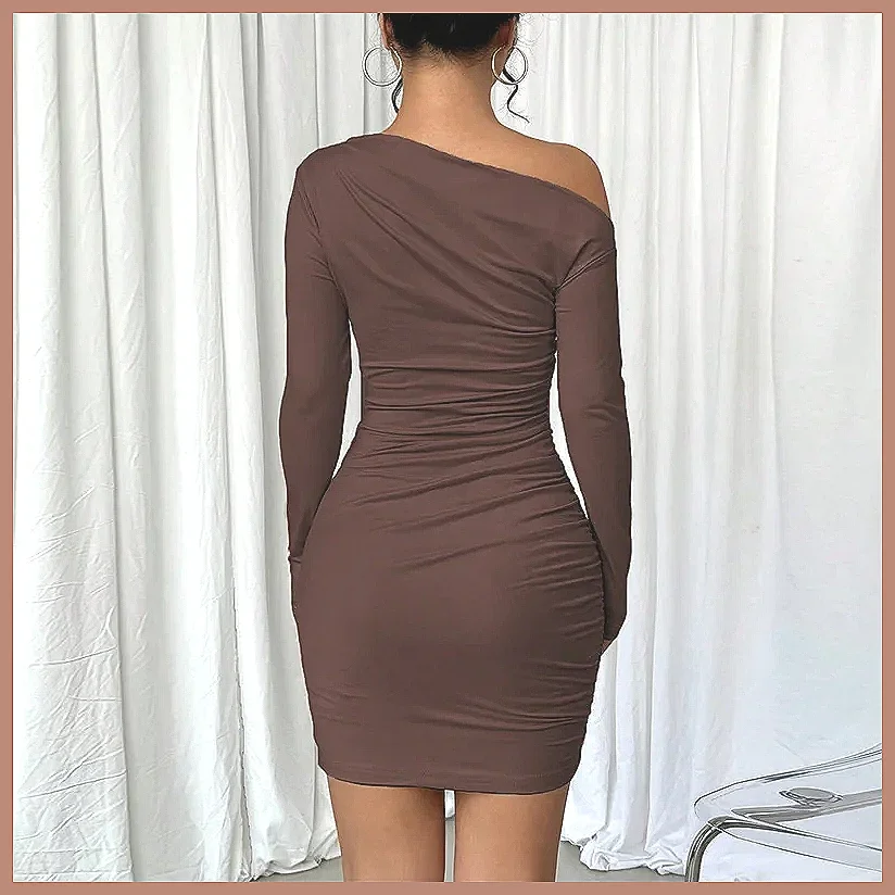 Elegante Abito da Sera Mini Bodycon da Donna per Feste Autunno 2025 a Maniche Lunghe (78)