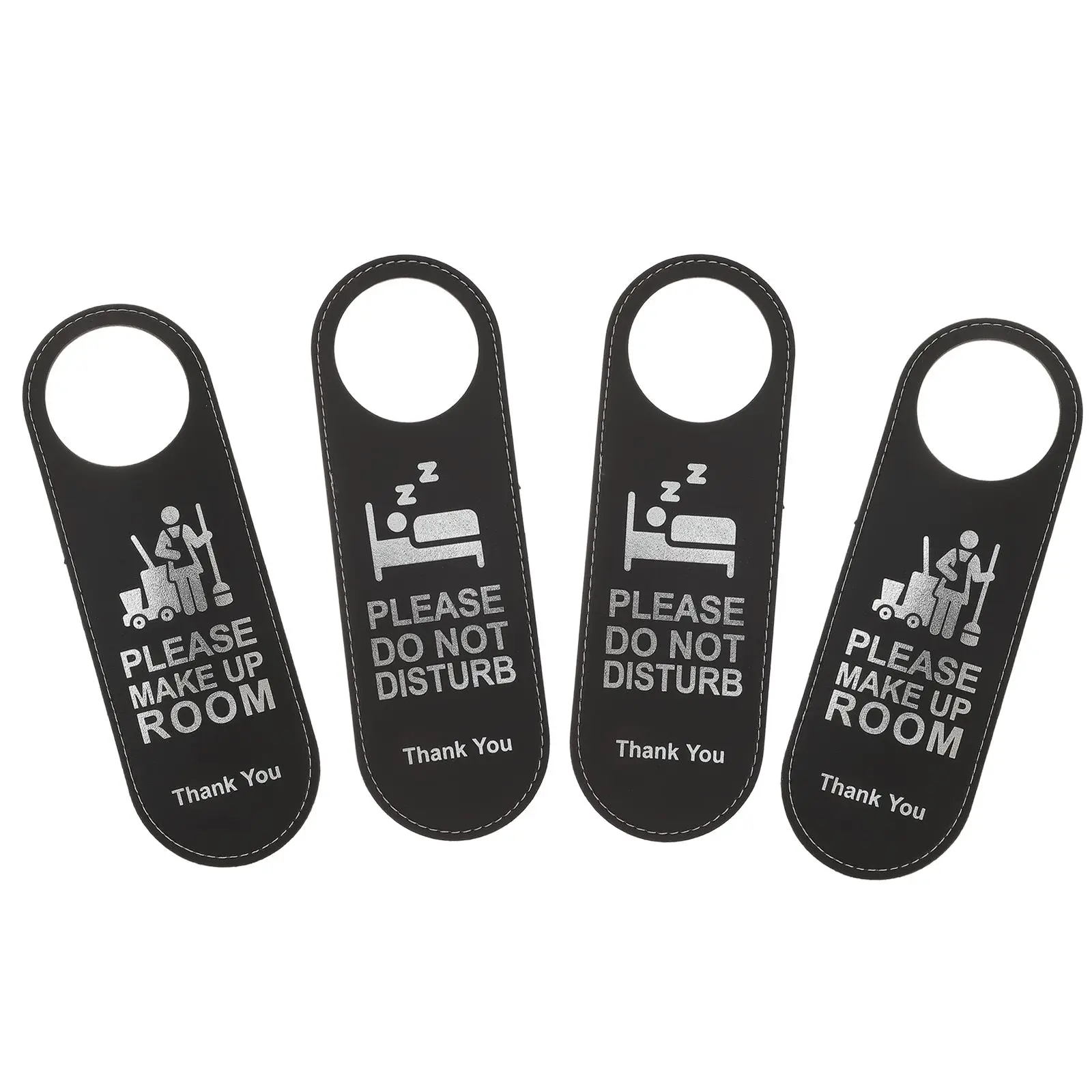 

4 Pcs Door Hanger Double Side Clear Print Do Not Disturb Make Up Room Hotel Powder Practical Fashion Exquisite