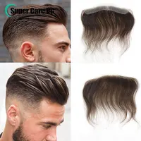 Tupé de hombre para frente piel ultrafina de 0,06 mm # Parche de línea de cabello frontal marrón 4 para prótesis capilar de peluca de cabello humano masculino Peruk