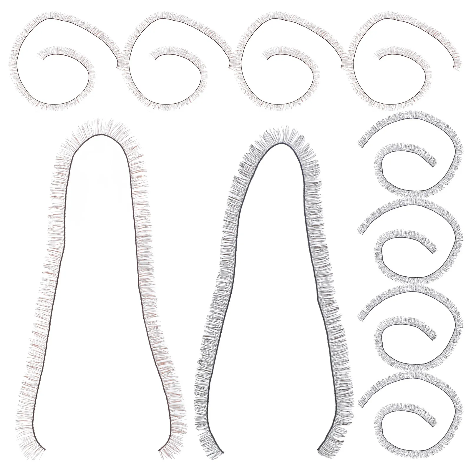 20 Stück künstliche Wimpern für Accessoires, 0,4 x 20 cm, schwarz, braun, natürlicher Look, DIY-Bastelarbeiten, Wimpernstreifen, Simulation