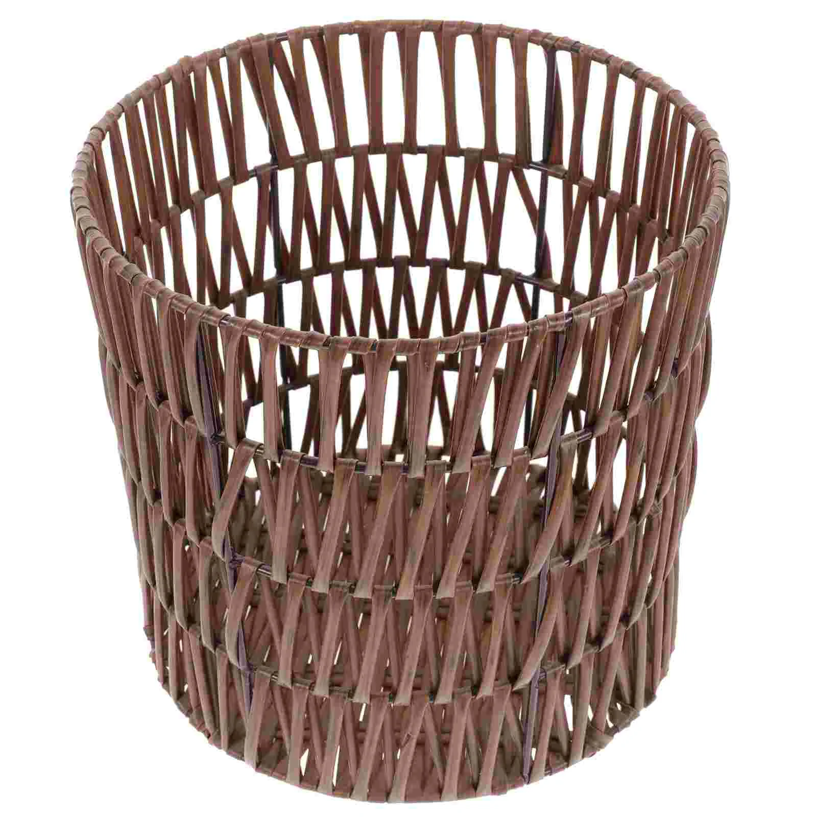 Bins Hollow Storage Basket Little Baskets Plastic Container Laundry 20X20CM Toy Small Khaki Woven Makeup Office Baby