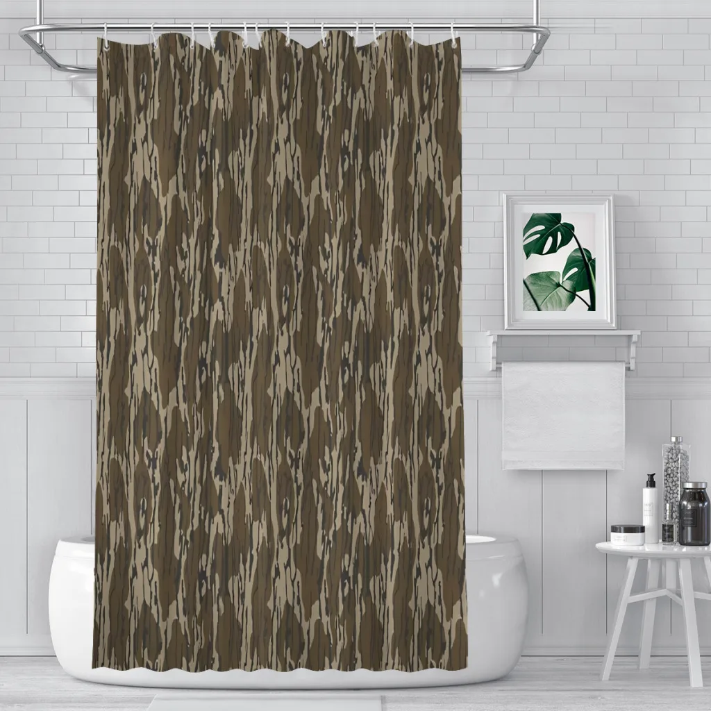 

Modern 3D Printing Everything Bottom Lands Camo Shower Curtain Landscape Bath Curtain With Hooks for Bathroom waterproof scenery