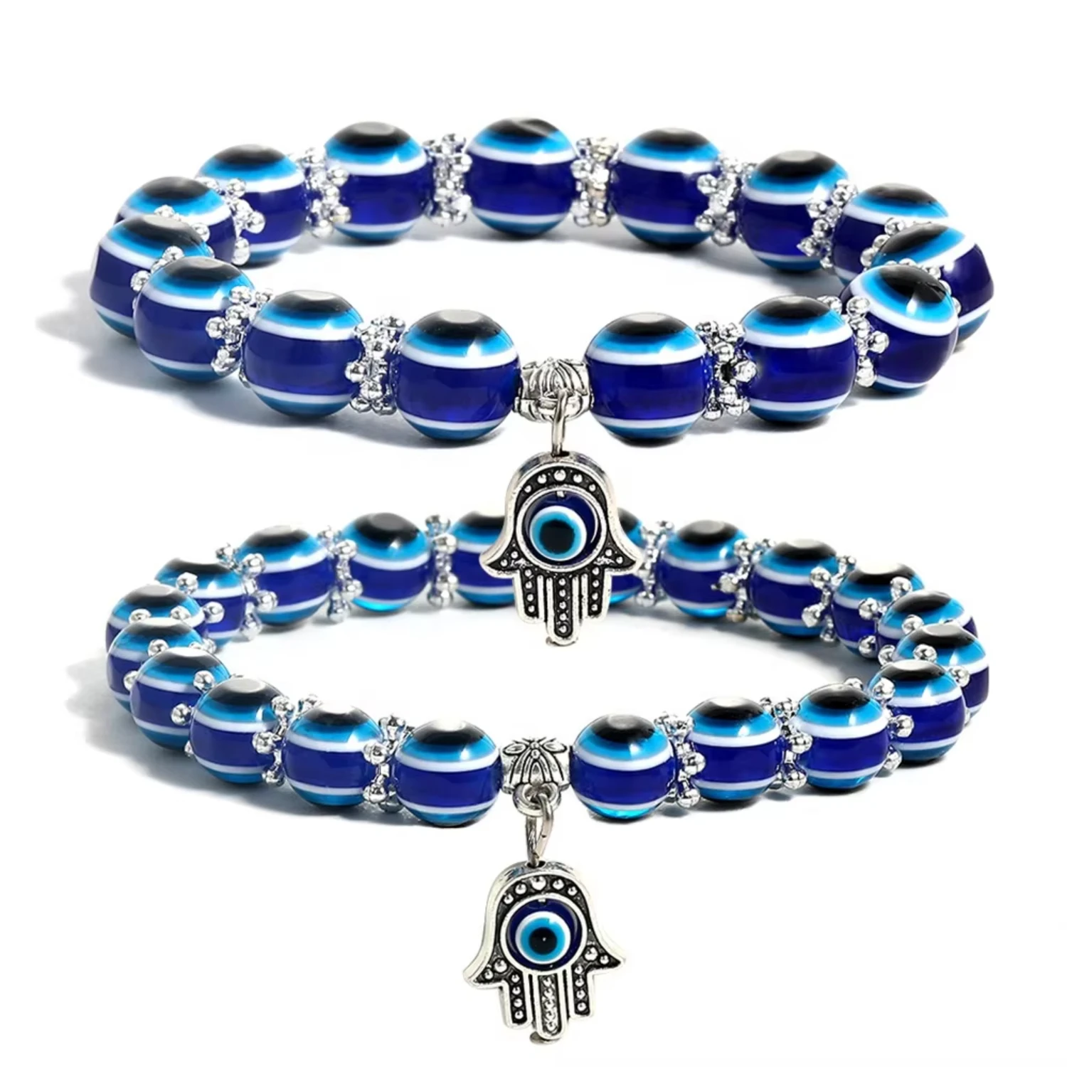 Charm Fatima Hamsa Hand Pendant Women Stretch Adjustable  Turkish Evil Eye  Bracelet Jewelry