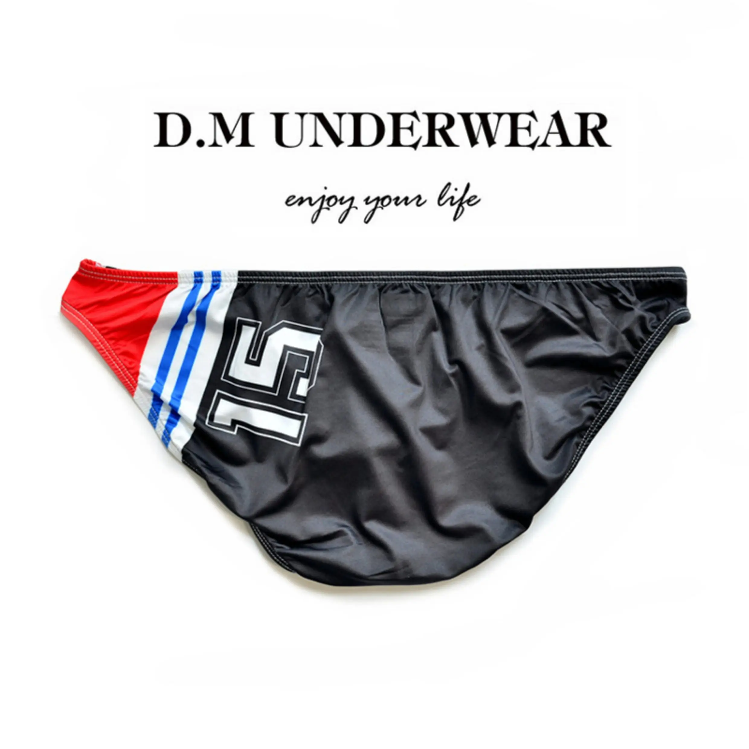 Ropa Interior Masculina Sexy con Estampado de Letras, Cintura Baja, Ultrafina, Transpirable, de Secado Rápido, Tipo Bikini, C...