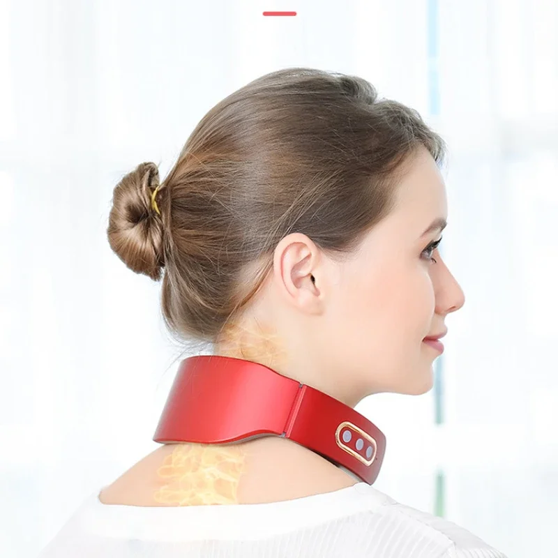 9-level 42 ° Cervical Massage Device with Shoulder and Neck Multifunctional Electromagnetic Pulse Heating and Neck Protection