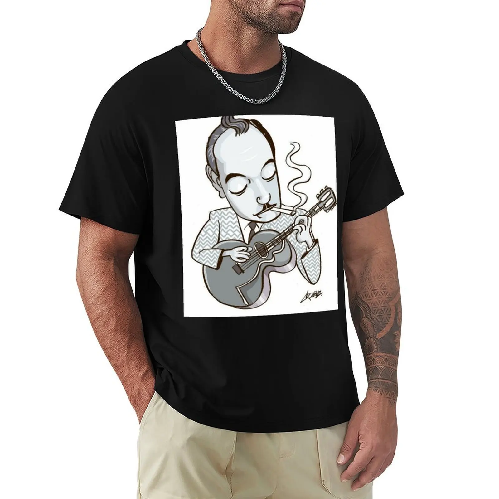 Django Reinhardt The Manouche Legend T-Shirt Fashion Graphic Tee for Men