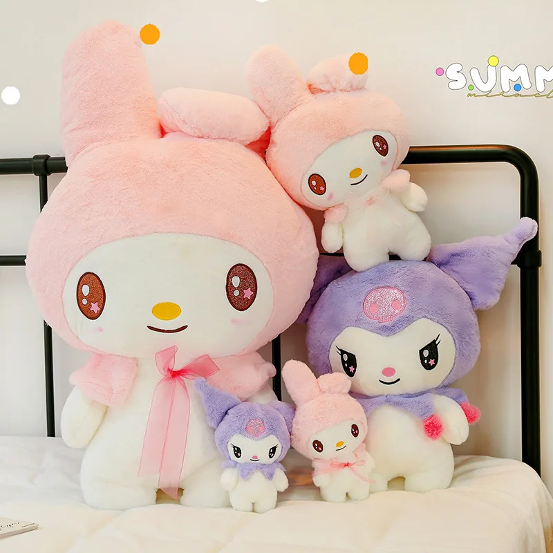 Sanrio Cute Cartoon Anime Kuromi My Melody Plush Toy Pp Cotton Stuffed Soft Doll Plushies Sleeping Pillow Toys For Birthday Gift