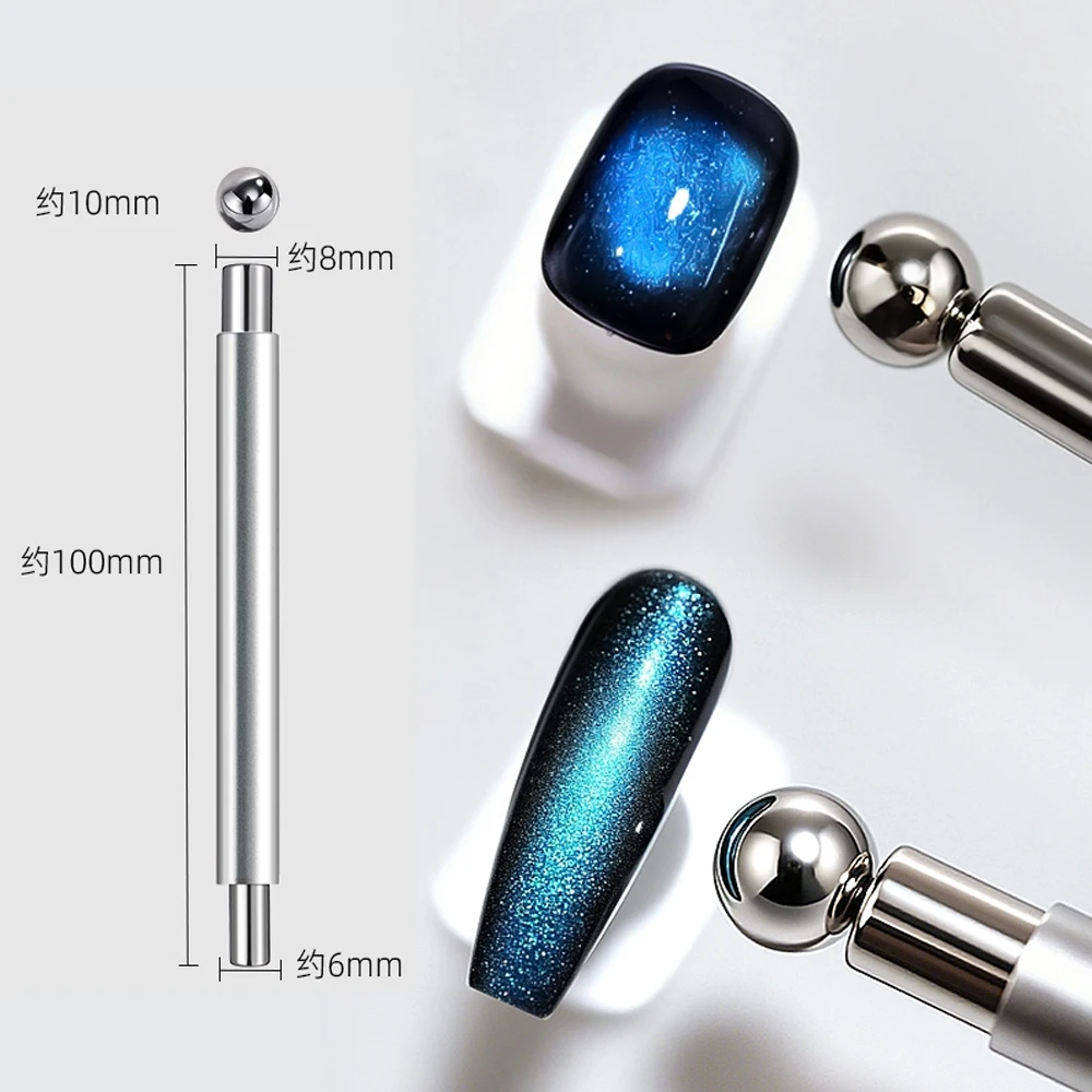  2 stücke Doppel Kopf + Runde Stahl Magnetische Kugel Cat Eye Nagel Magnet Stift Splitter/Rosa Starke Magnetische Stick für Cateye Nagel Gel Polnisch – Detail 2