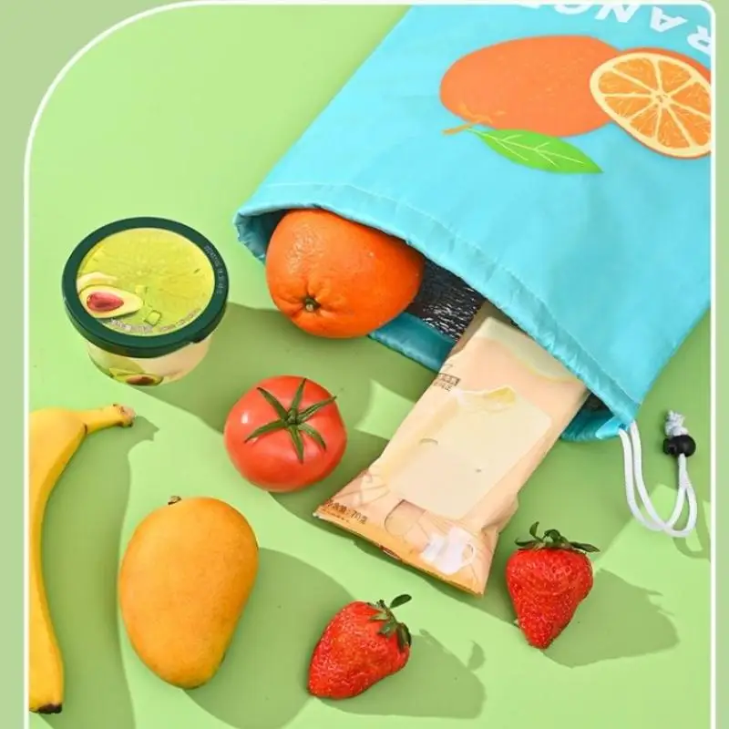 1/3 stücke Obst Gemüse Frischhaltebeutel Orangen Brokkoli Eis Aufbewahrungstasche Anti Ripening Isolierte Tasche Kordelzug Wiederverwendbar