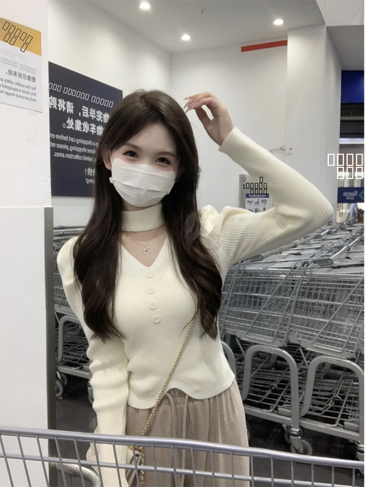 

Spring Autumn 2025 Women's Slim Fit Knitted Top V-Ne Hollow out Bubble Sve Base irt ort Length Pure Color Sweater