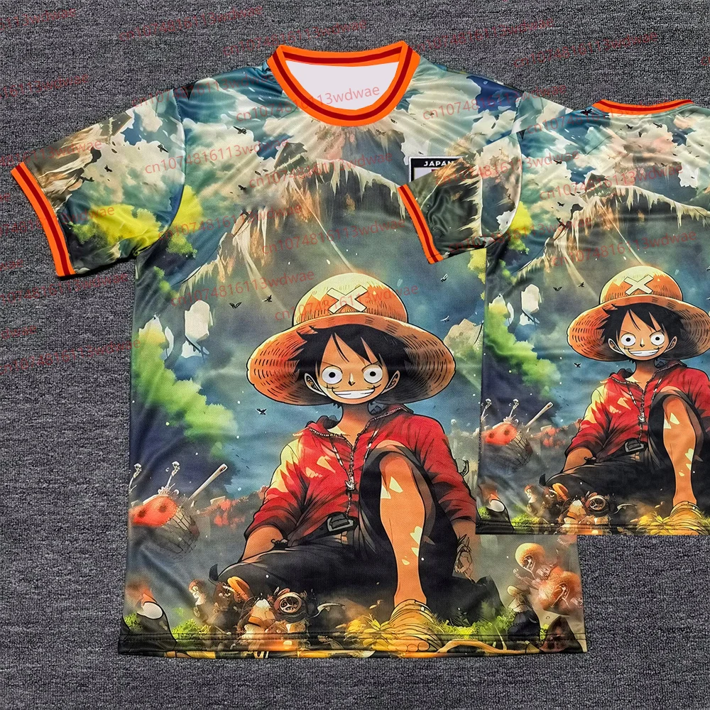T-shirt One Piece Rufy da uomo Gear 5 Thunder Anime manica corta stile giapponese streetwear Otaku Fan Merch top estivi