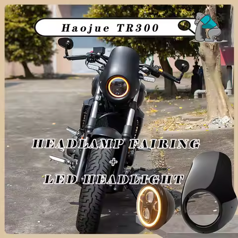 Universal Motorcycle Modification Headlamp Windscreen Fairing LED Headlight Protect Cover Customized for Haojue TR300 Cruiser
