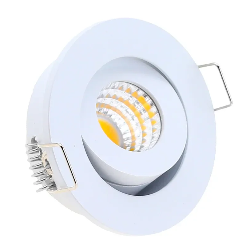 Imagem -02 - Dimmable Led Cob Spotlight Lâmpada do Teto Luz de Painel Redonda Alumínio Embutido Downlights Ip65 ac 90260v dc 12v 3w 10 Pcs