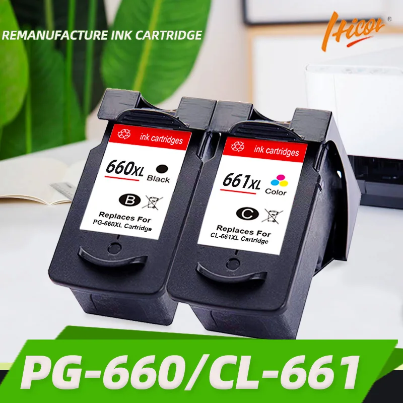 Картридж чернильный Hicor для Canon PG660 CL661 pg-660xl 660 661, совместимый с струйным принтером TS5360